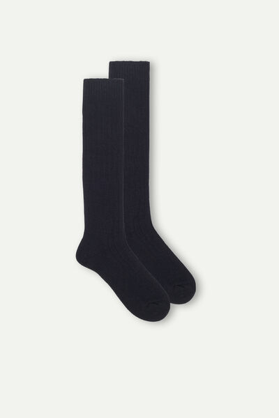 Calze Lunghe a Coste in Cashmere e Lana