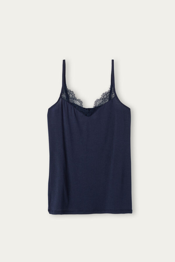 Top in Modal Ultralight con Cashmere con Pizzo
