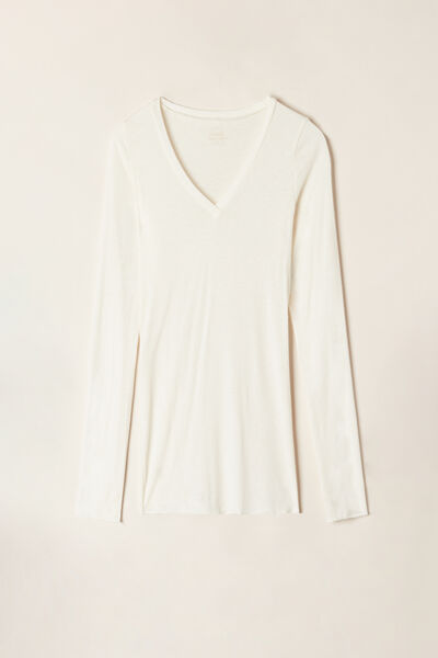Maglia Scollo a V in Modal Ultralight con Cashmere
