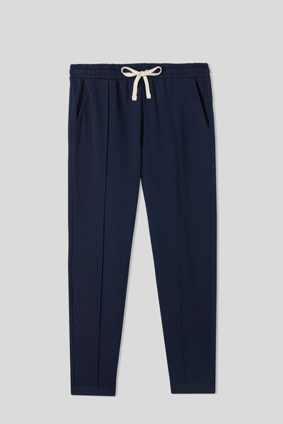 Pantalone Lungo in Felpa di Cotone con Nervatura