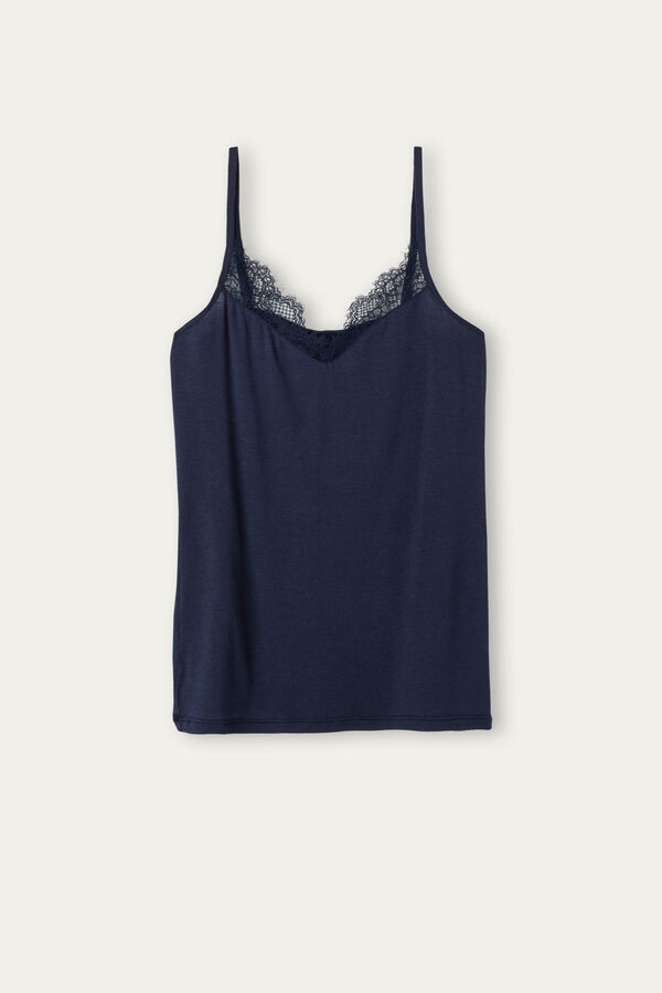Top in Modal Ultralight con Cashmere con Pizzo
