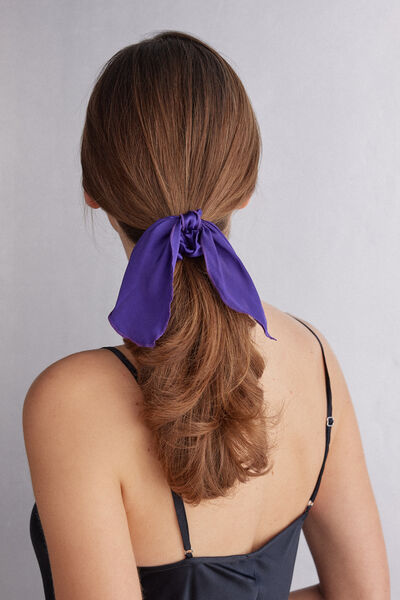 Scrunchie Elastico per Capelli in Seta con Fiocco