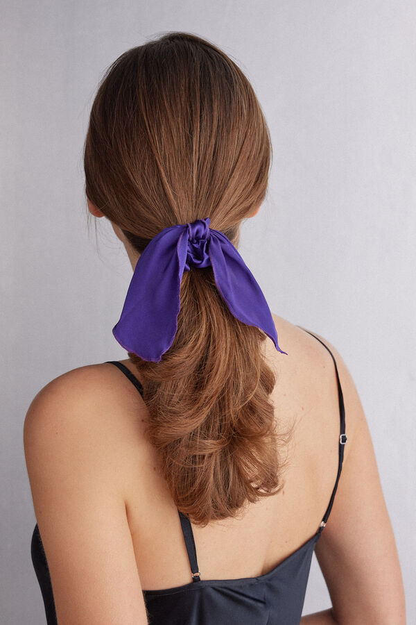 Scrunchie Elastico per Capelli in Seta con Fiocco