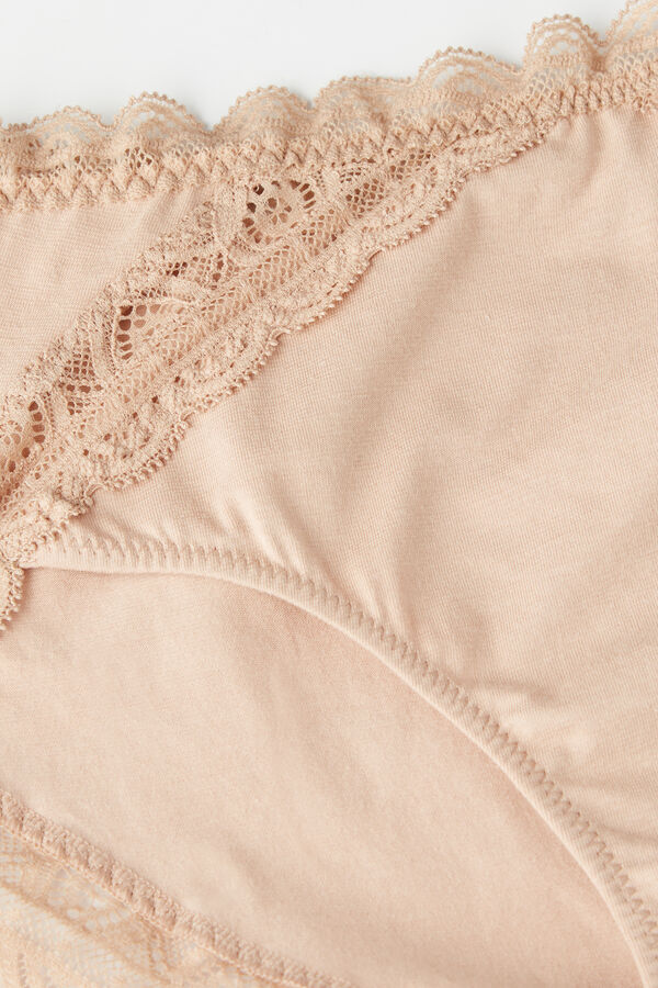 Slip Vita Semi-alta in Cotone e Pizzo