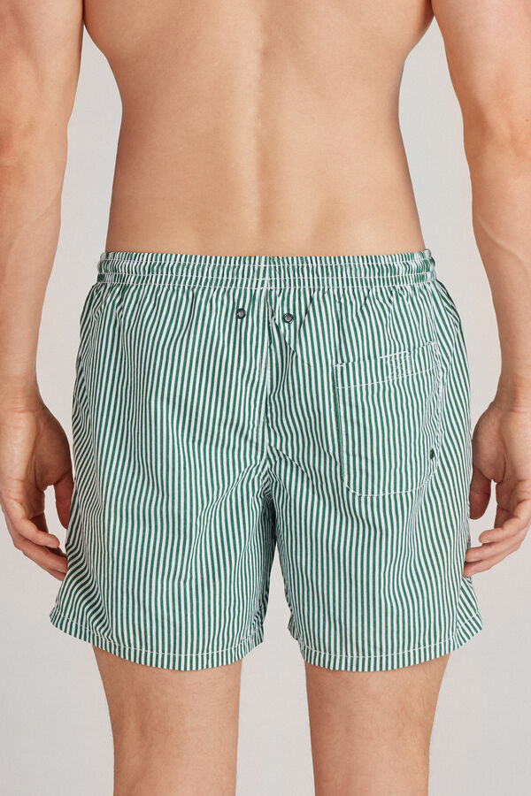 Costume Boxer Mare Stampa Riga Verde