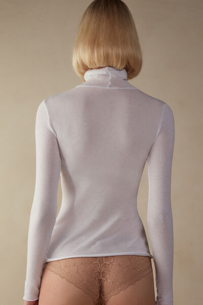 Maglia in Modal Ultralight con Cashmere Collo Alto