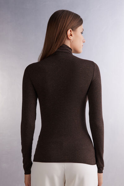 Maglia Collo Alto in Modal Light con Cashmere Lam&egrave;