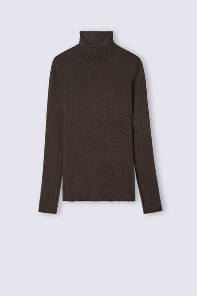 Maglia Collo Alto in Modal Light con Cashmere Lam&egrave;