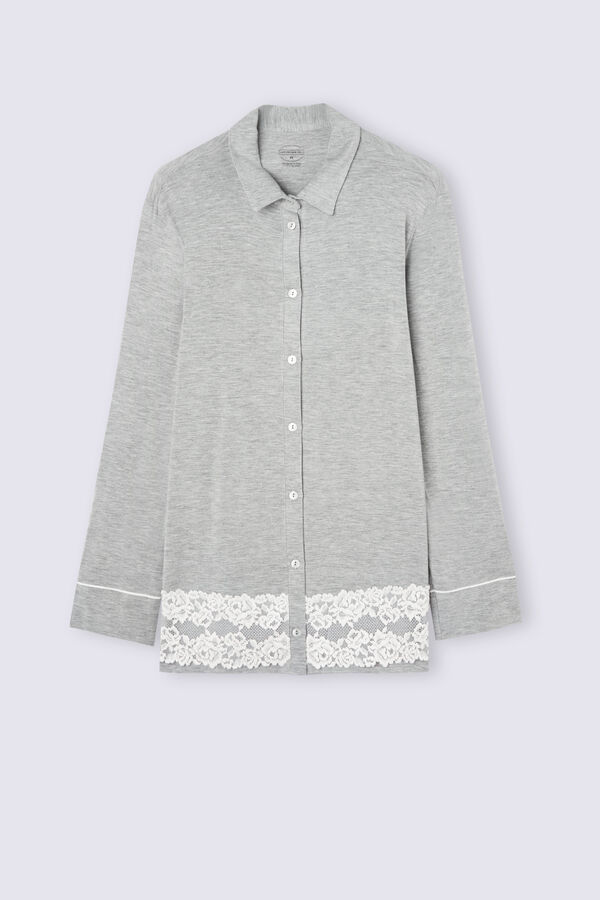 Maglia Aperta Davanti in Modal Pretty Flowers