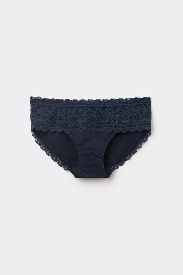 Slip Alto in Pizzo e Cotone