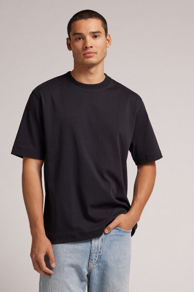 T-shirt Over in Cotone Interlock