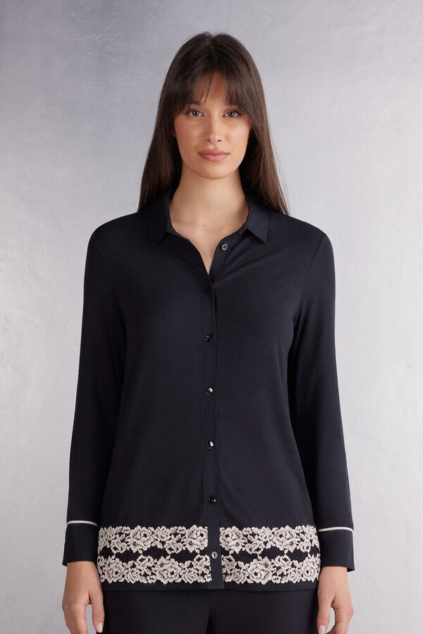 Maglia Aperta Davanti in Modal Pretty Flowers