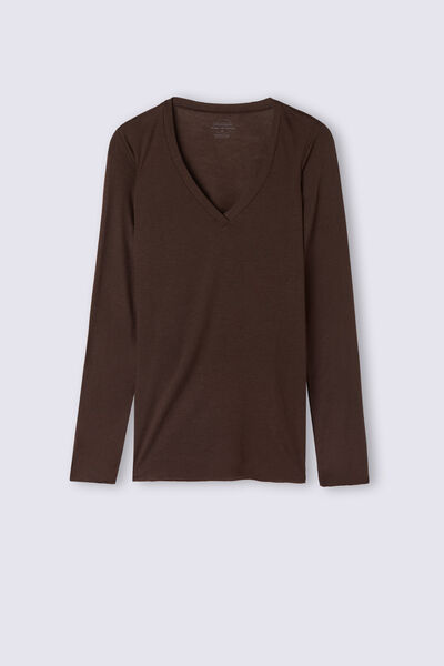 Maglia Scollo a V in Modal Ultralight con Cashmere