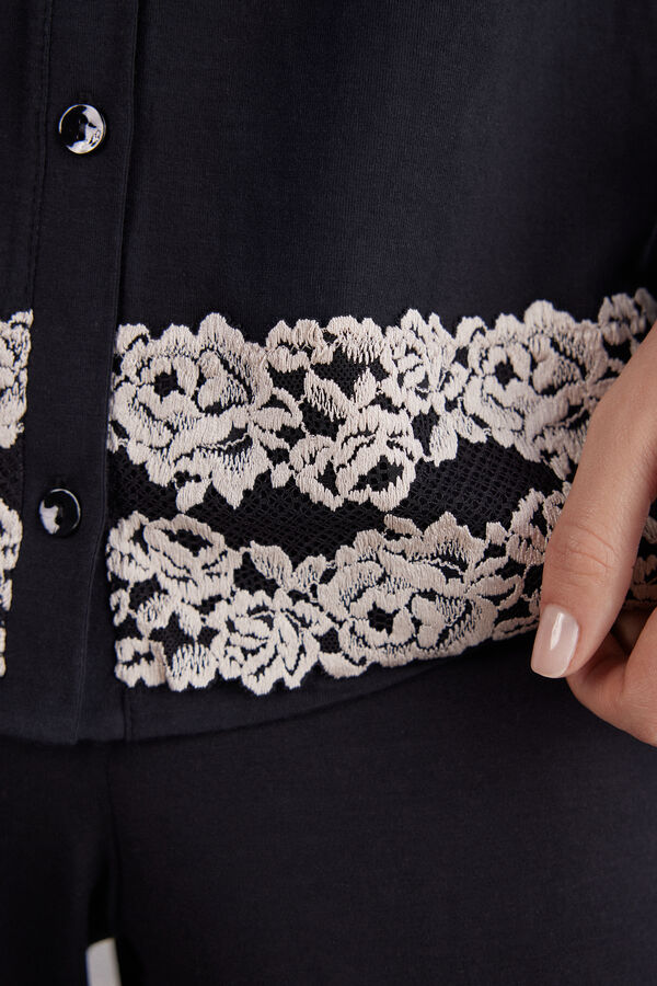 Maglia Aperta Davanti in Modal Pretty Flowers