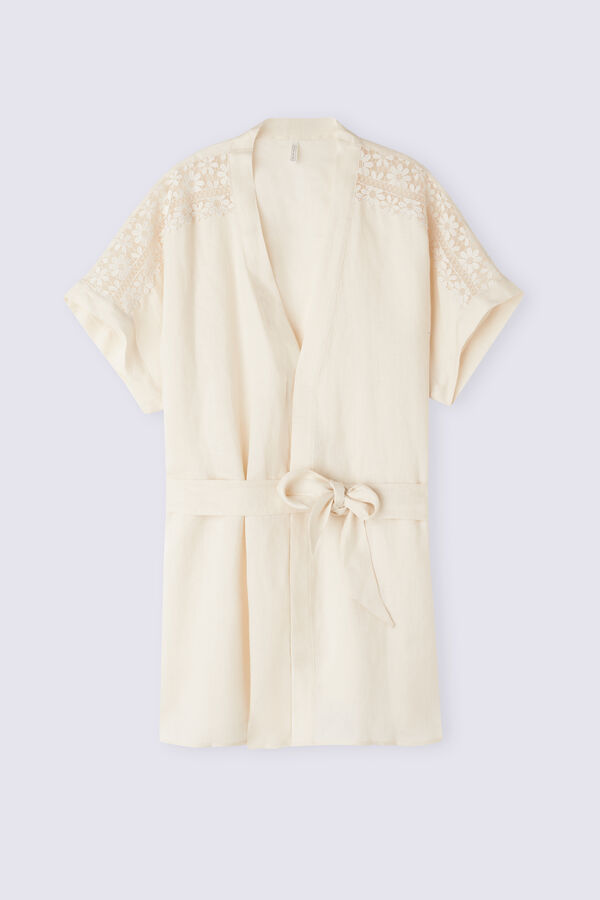 Kimono in Lino e Pizzo Romance Yourself