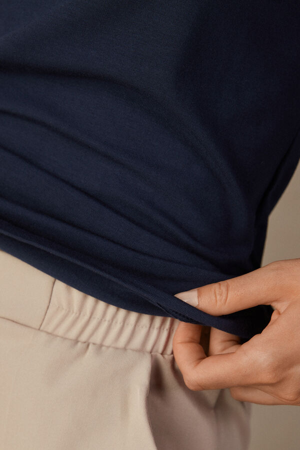 Maglia Manica Lunga Scollo a Girocollo in Micromodal