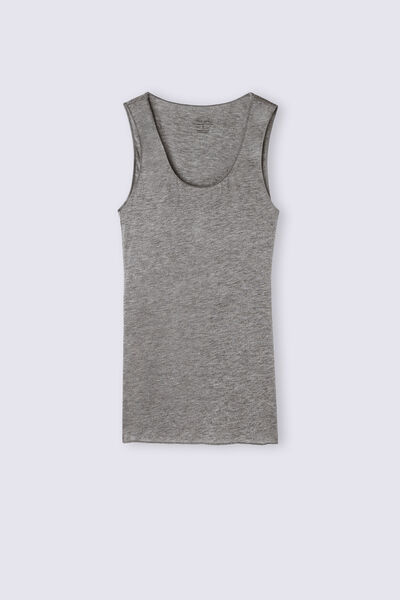 Canotta Spalla Larga in Modal Ultralight con Cashmere