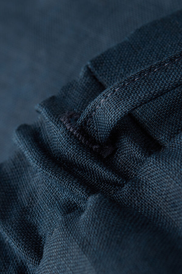 Pantalone Lungo con Coulisse in Tela di Lino