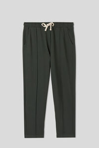 Pantalone Lungo in Felpa di Cotone con Nervatura
