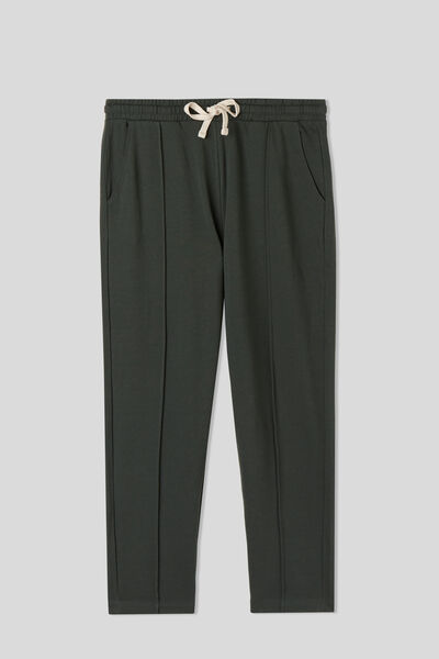 Pantalone Lungo in Felpa di Cotone con Nervatura