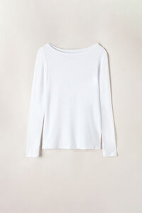 Maglia Manica Lunga Scollo a Barchetta in Micromodal