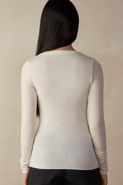 Maglia Scollo a V in Modal Ultralight con Cashmere