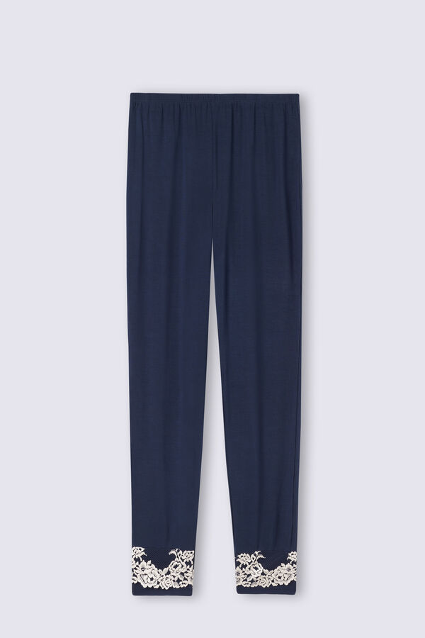Pantalone Lungo in Modal con Polsino Pretty Flowers