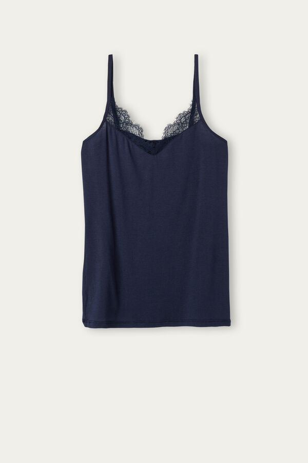 Top in Modal Ultralight con Cashmere con Pizzo