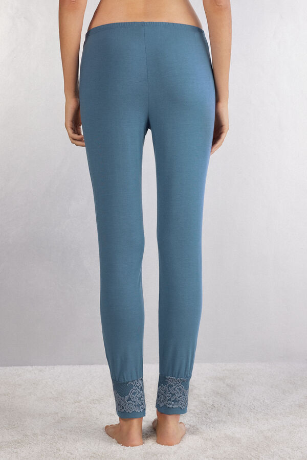 Pantalone Lungo in Modal con Polsino Pretty Flowers